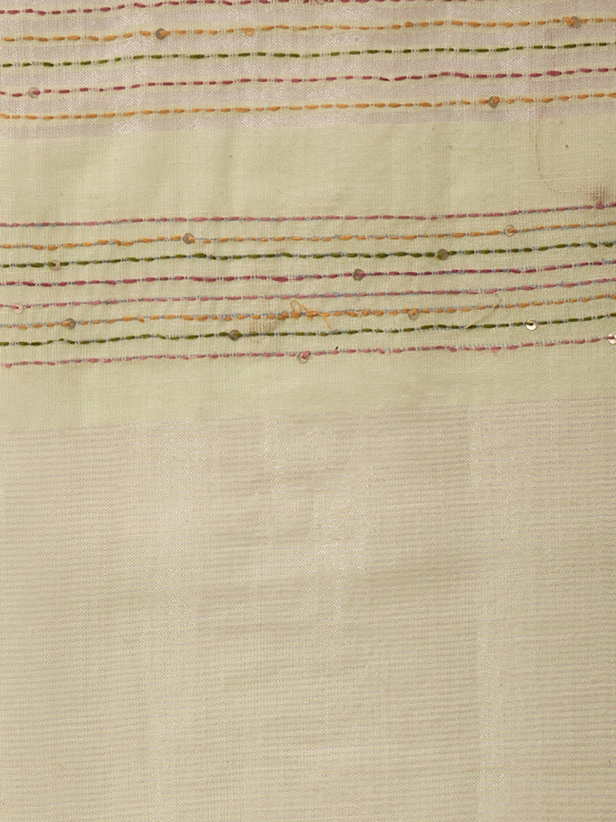 Light Green linen blend saree view 7