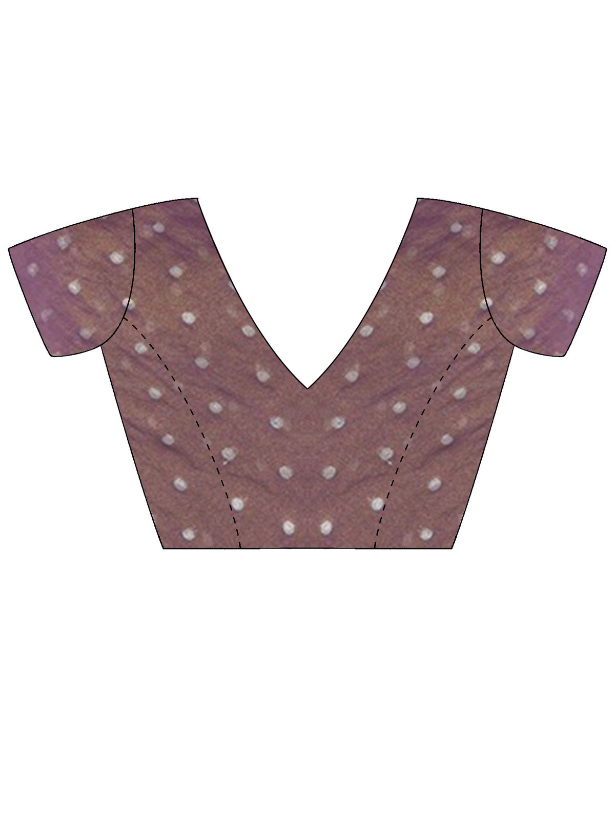 Unstitched lavender silk blend blouse piece with zari butta design
