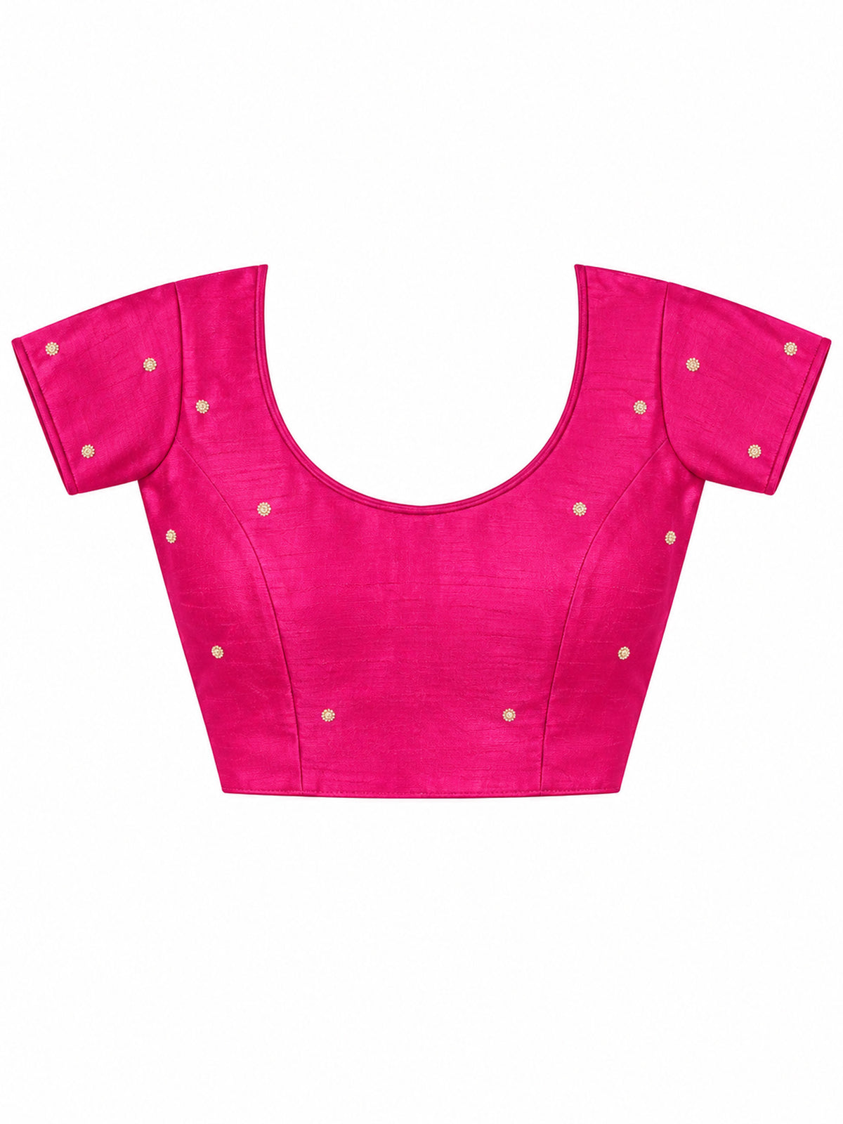 Unstitched pink soft silk blouse piece with woven design design
