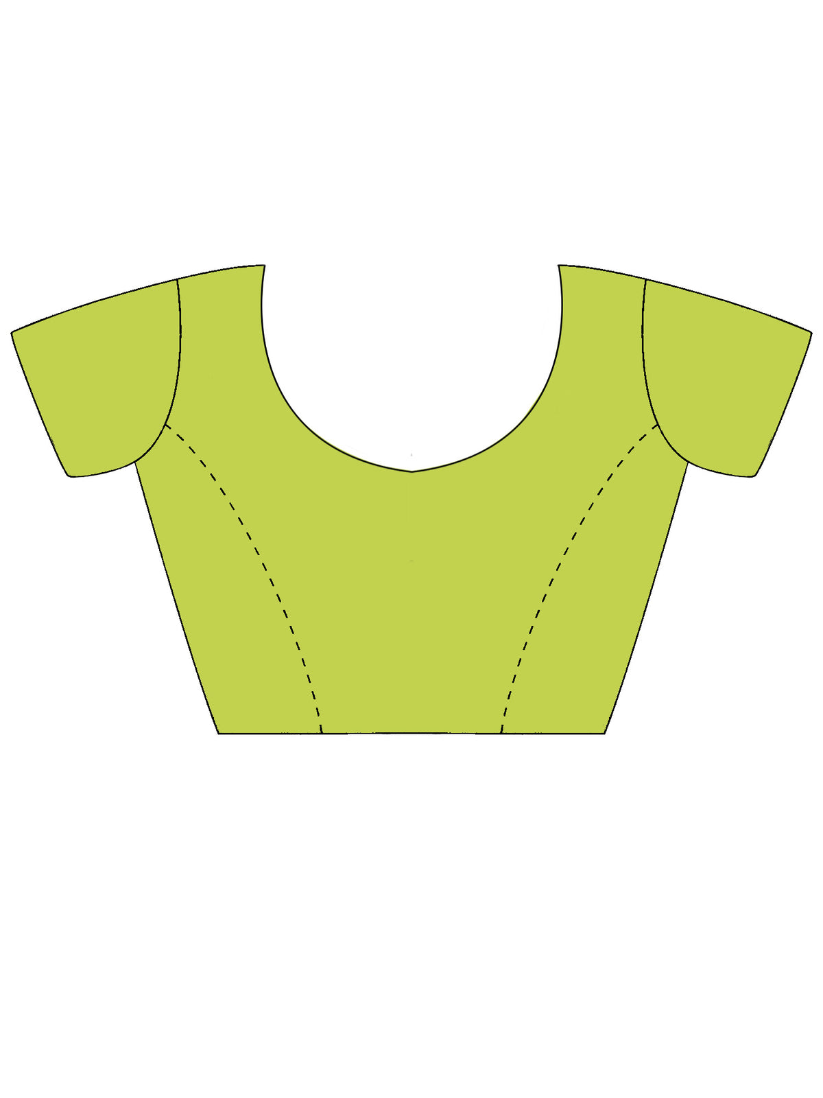 Unstitched lime green georgette blouse piece with solid design