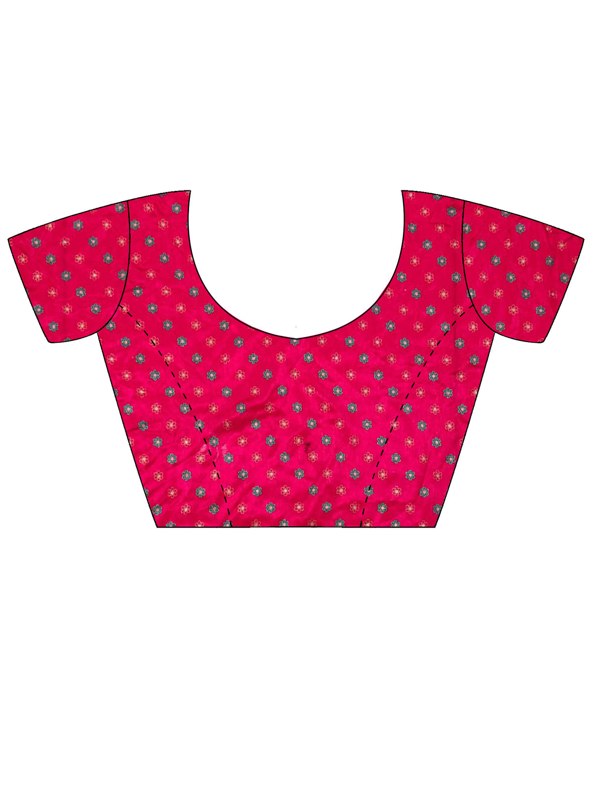 Unstitched pink silk blend blouse piece with ethnic motif design