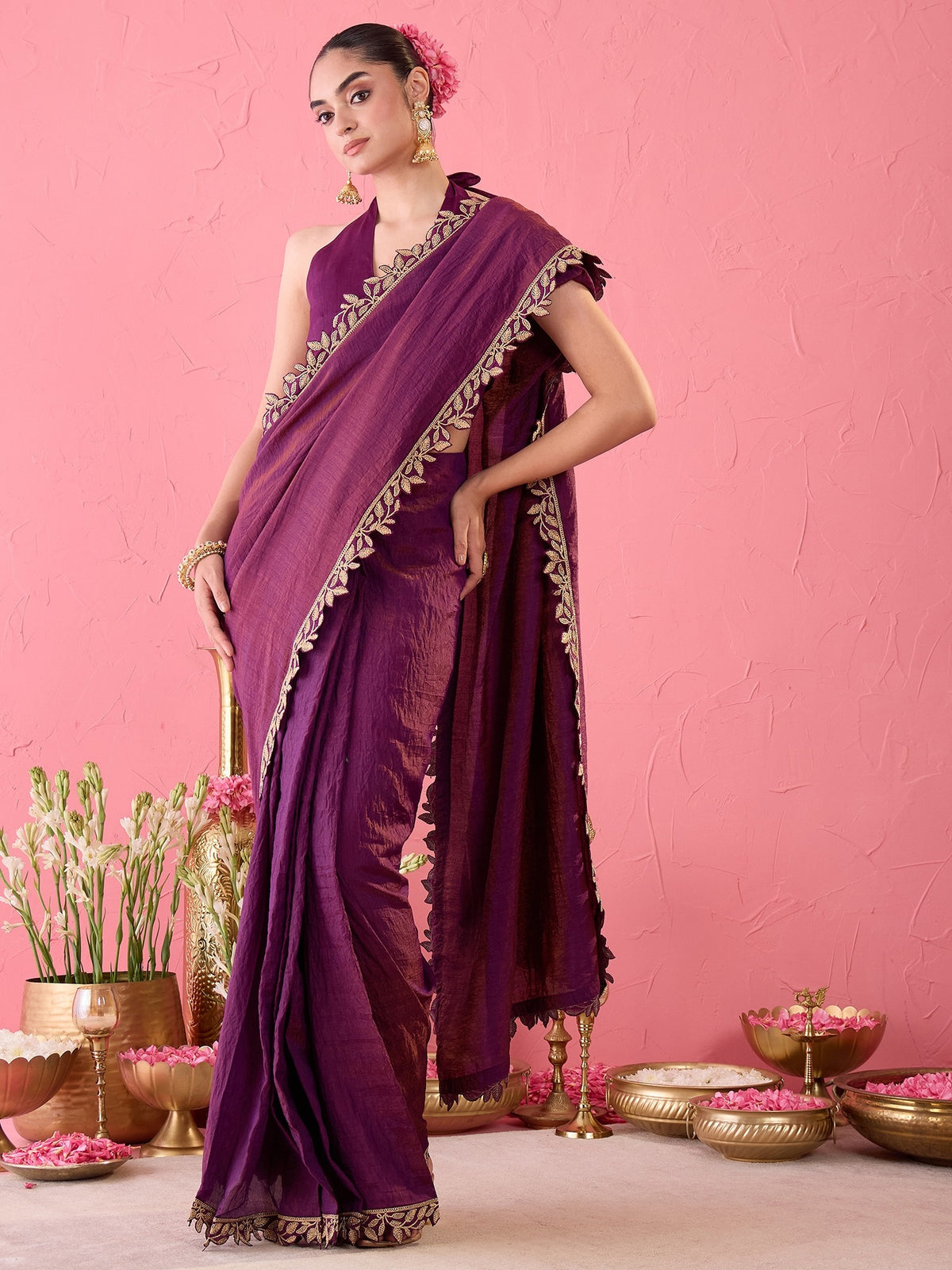 Purple Silk saree – detail view 3