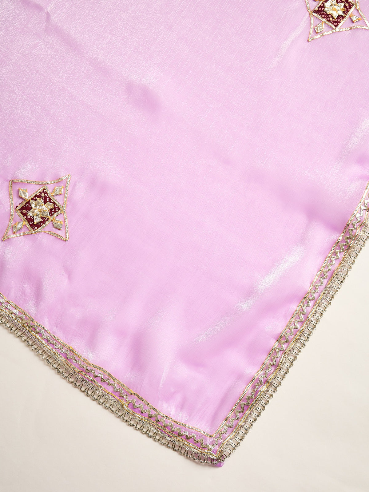Lavender Paper Silk saree – detail view 2