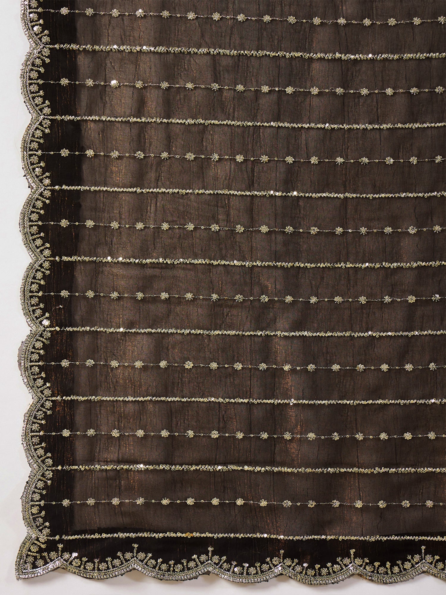 Olive Chiffon saree – detail view 5