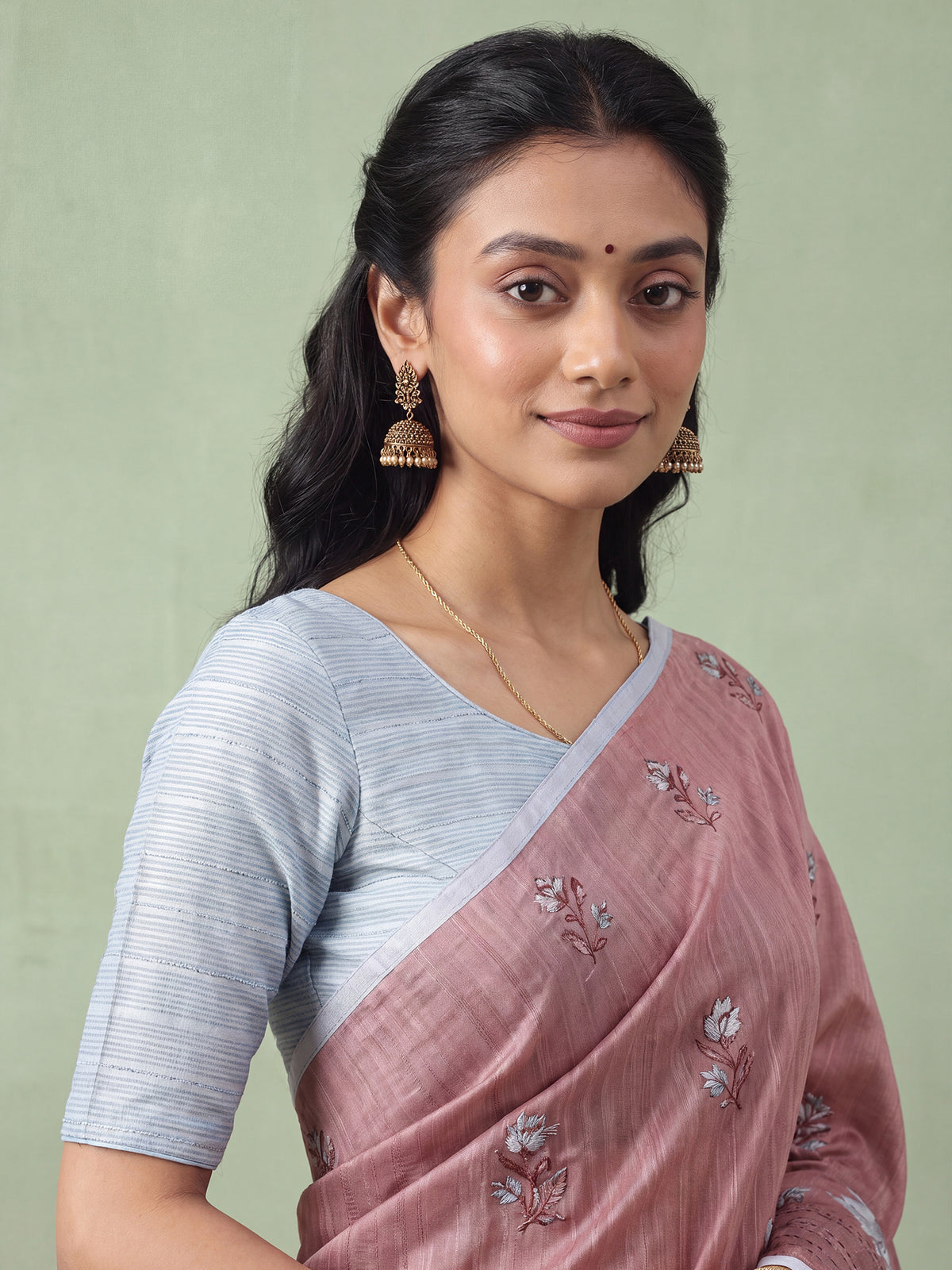 Brown Silk Blend saree – detail view 4