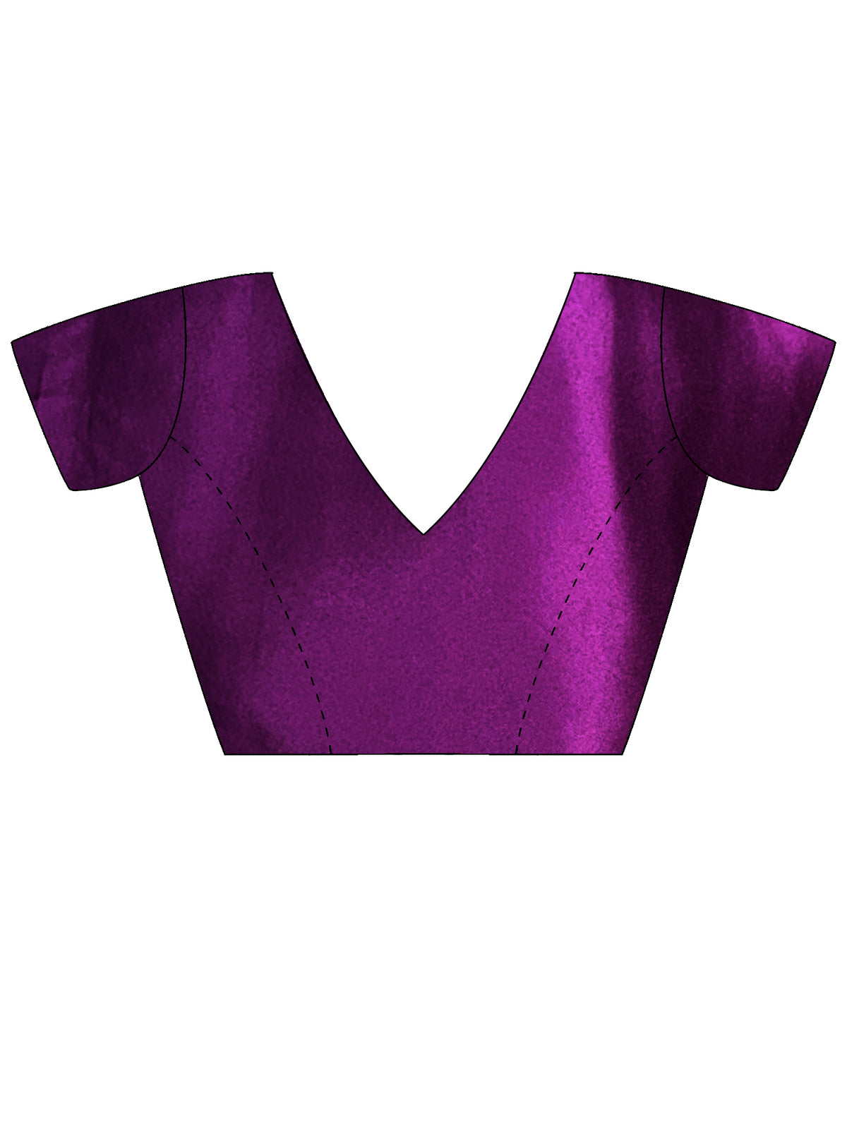 Unstitched violet  blouse piece with solid design