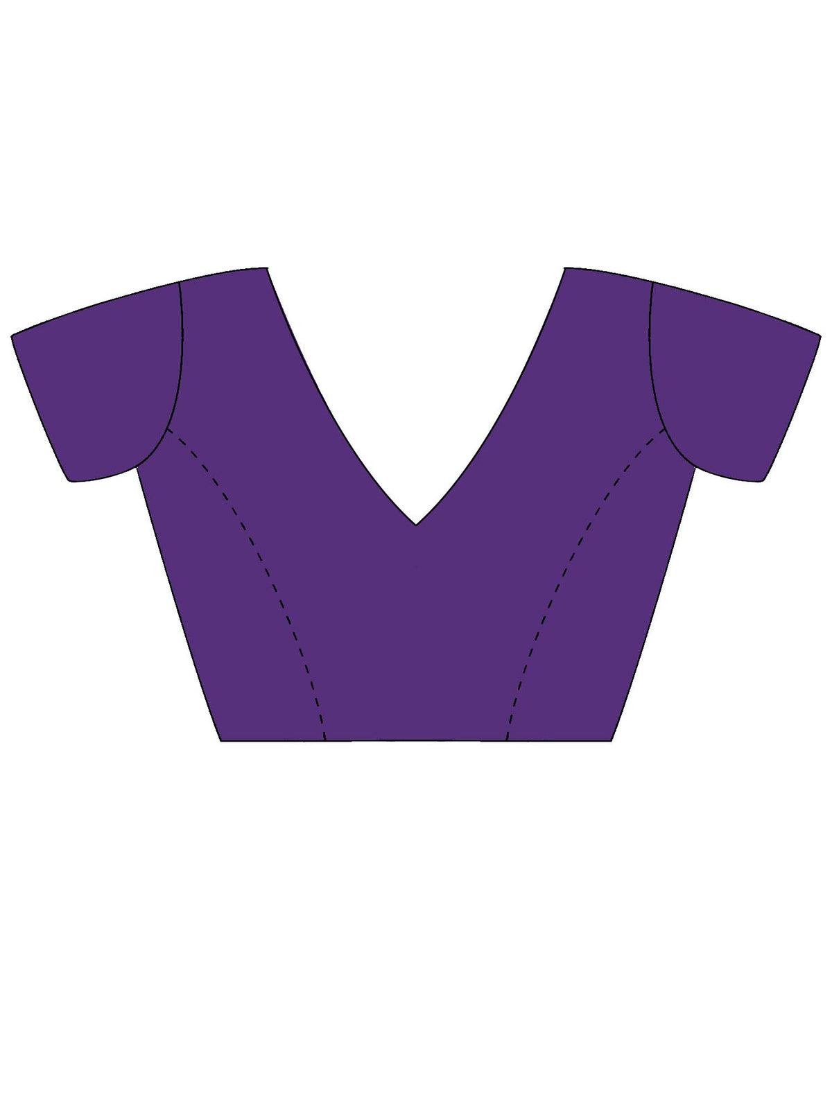 Unstitched purple georgette blouse piece with solid design