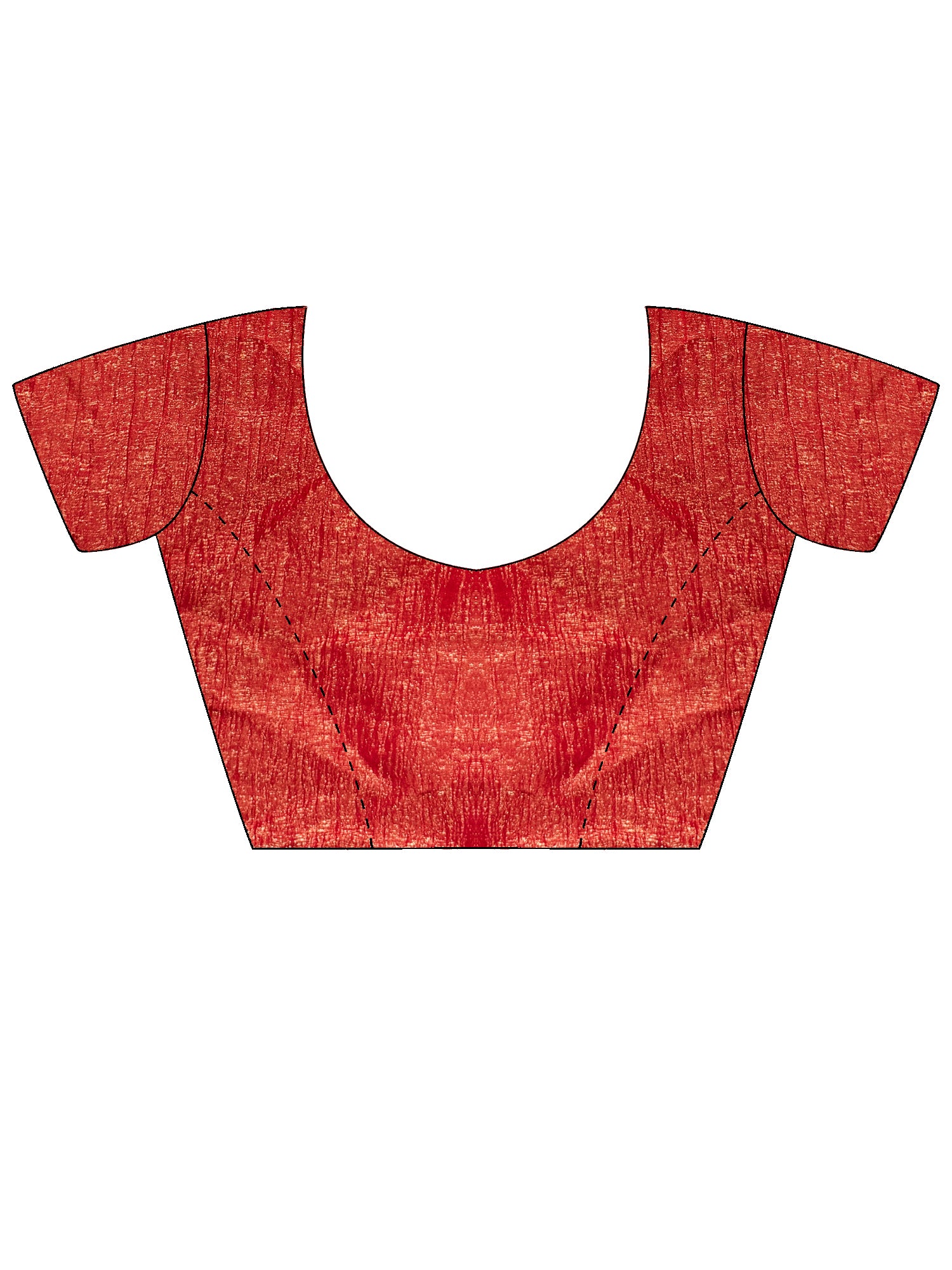 Unstitched orange tissue blouse piece with solid design