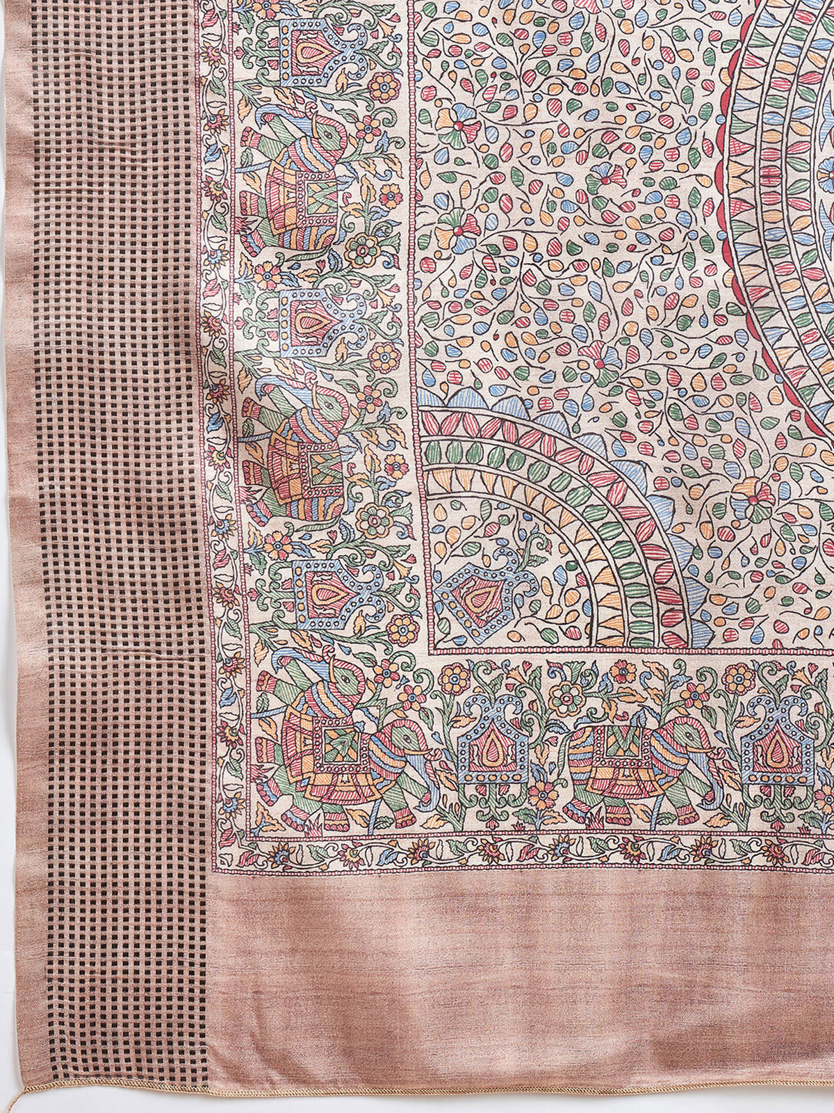 Beige Manipuri Silk saree – detail view 5