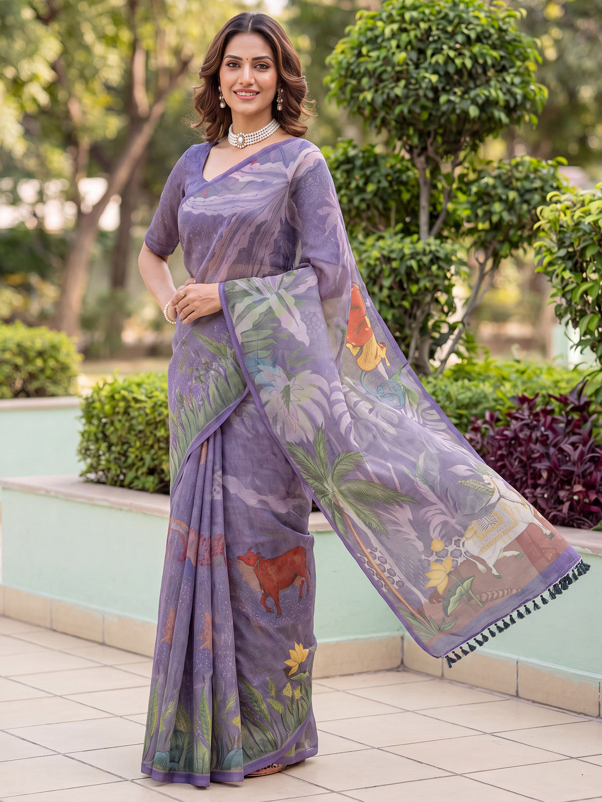 Mauve Cotton Silk saree – detail view 3