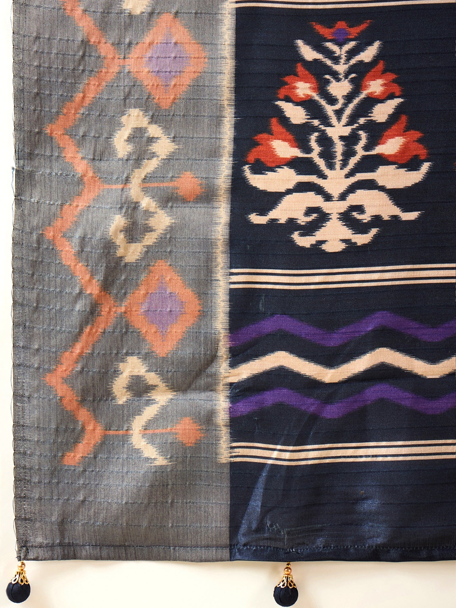 Navy Blue Silk Blend saree – detail view 5