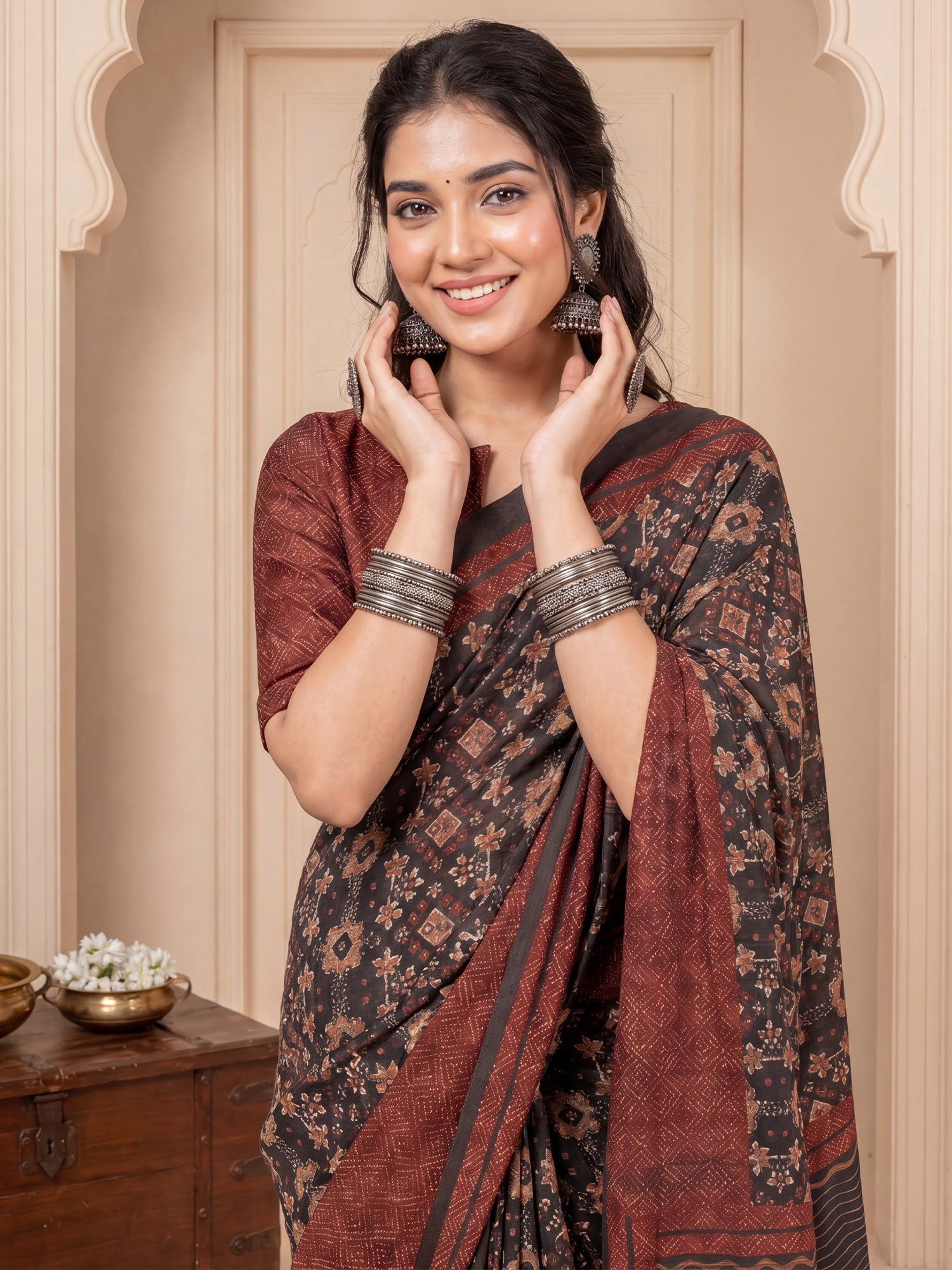 Black Silk Blend saree – detail view 4