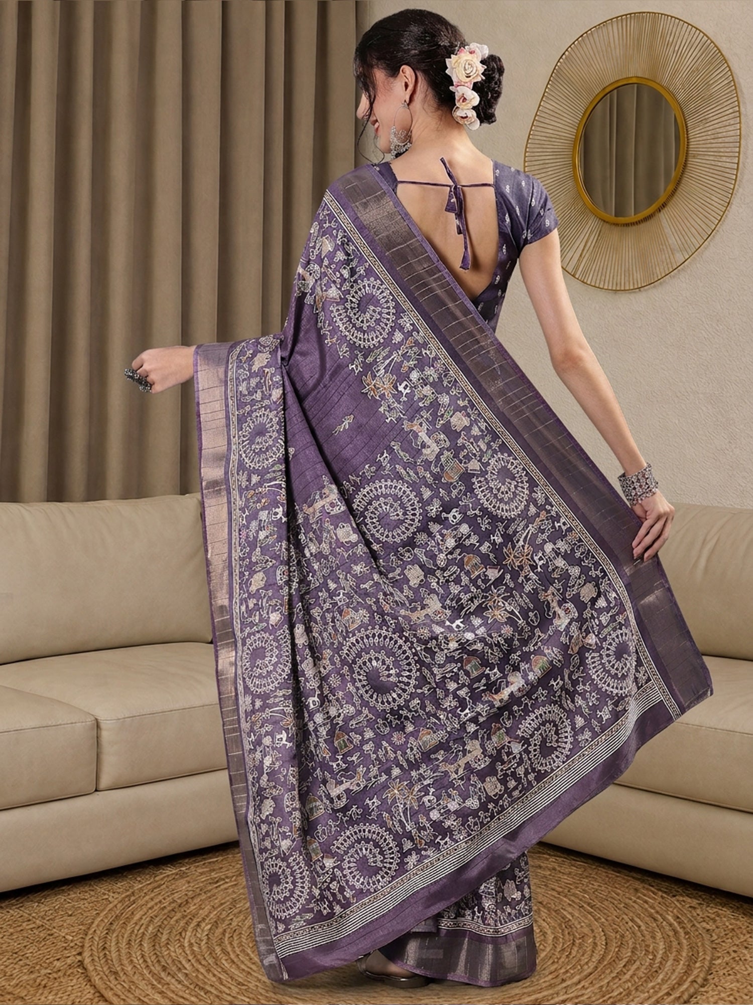 Light Blue Silk Blend saree – detail view 1