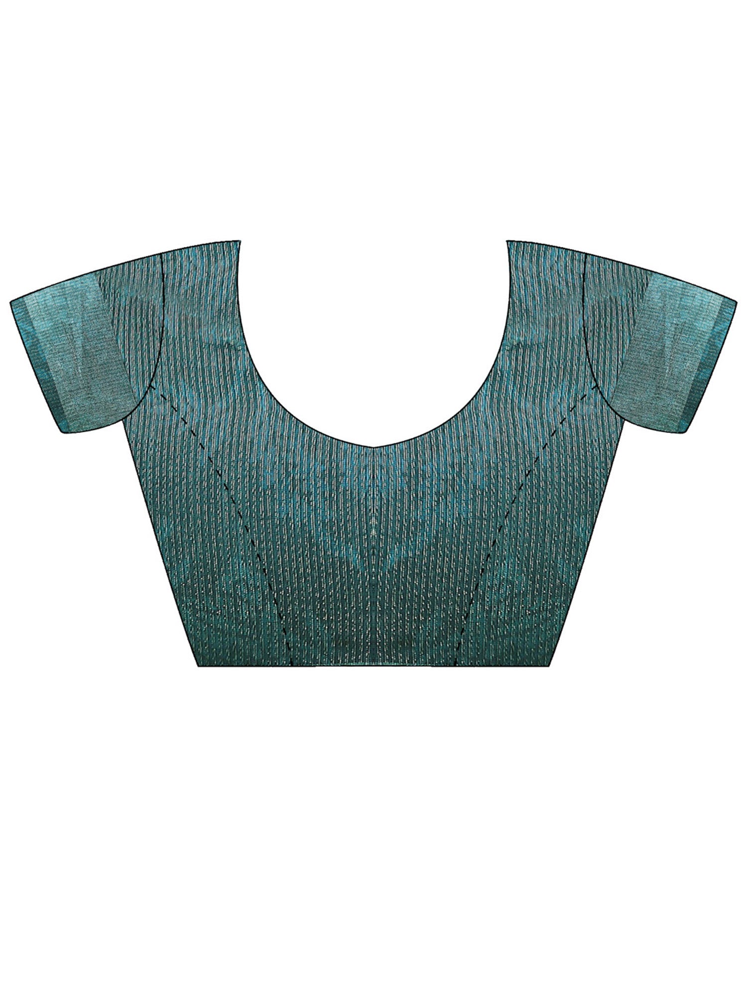 Unstitched sea green cotton silk blouse piece with solid design