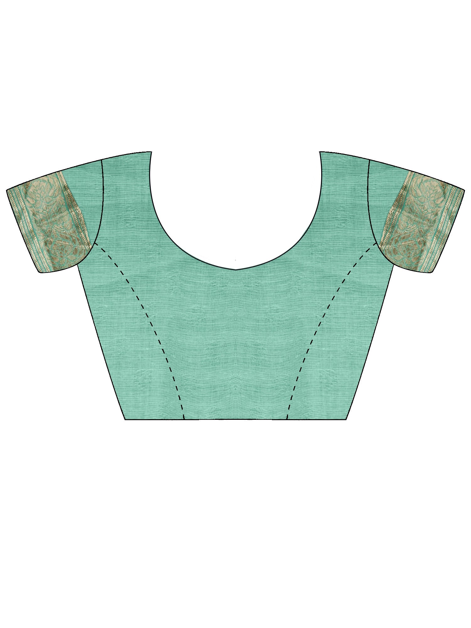 Unstitched light blue silk blend blouse piece with woven design design