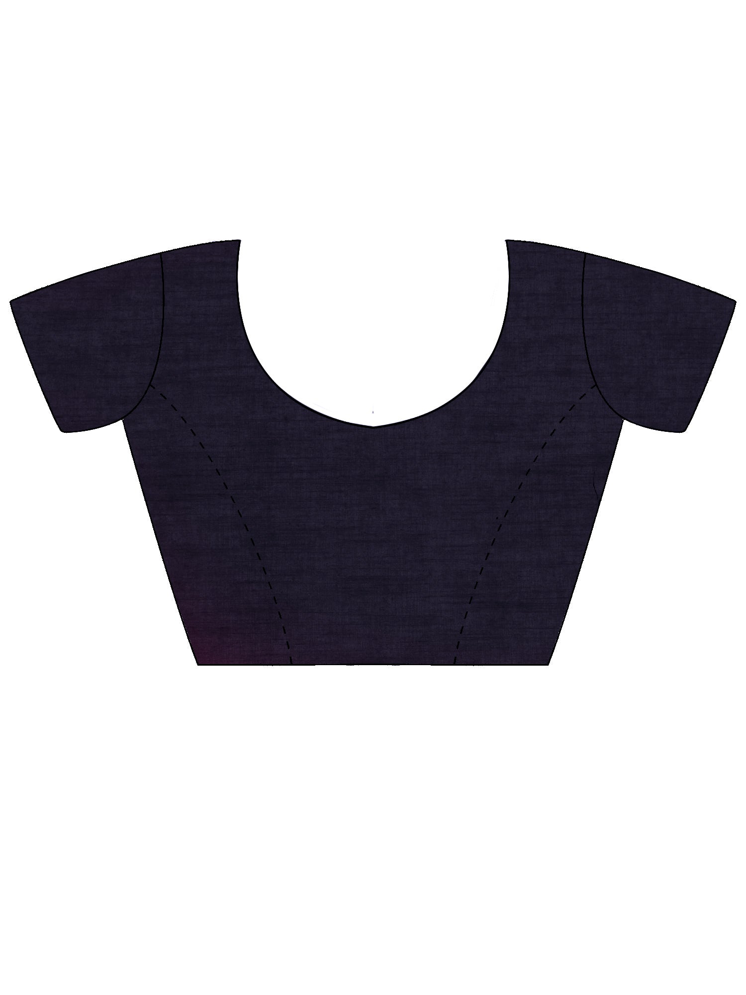 Unstitched black cotton blouse piece with solid design
