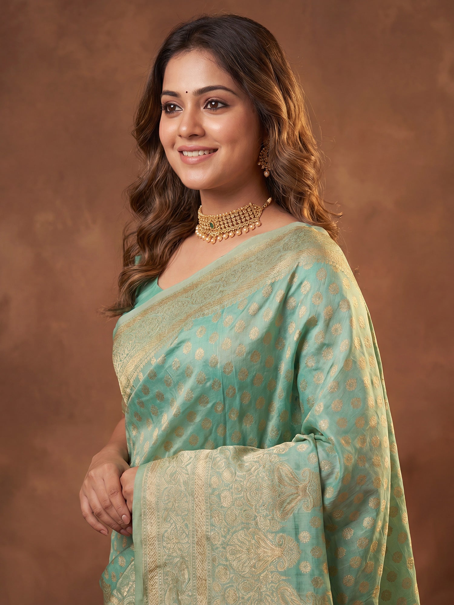 Light Blue Silk Blend saree – detail view 4