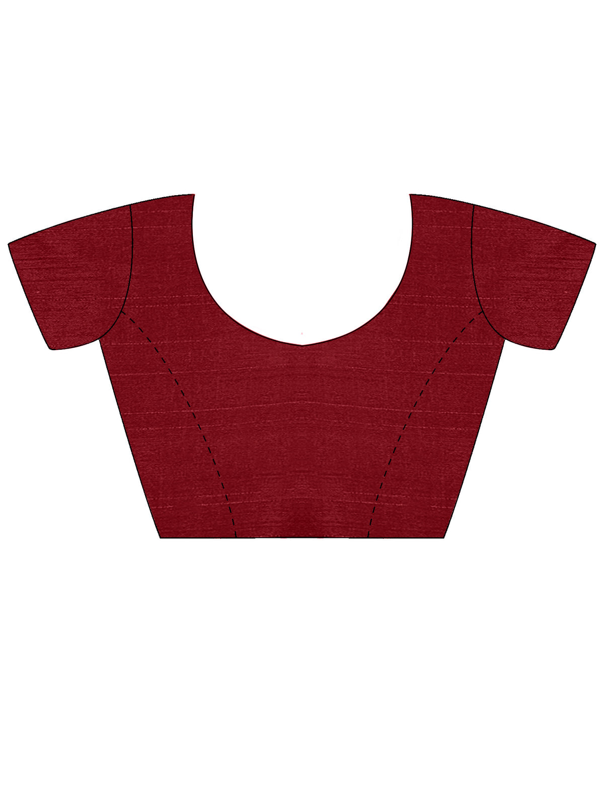 Unstitched maroon kota doria cotton blouse piece with solid design