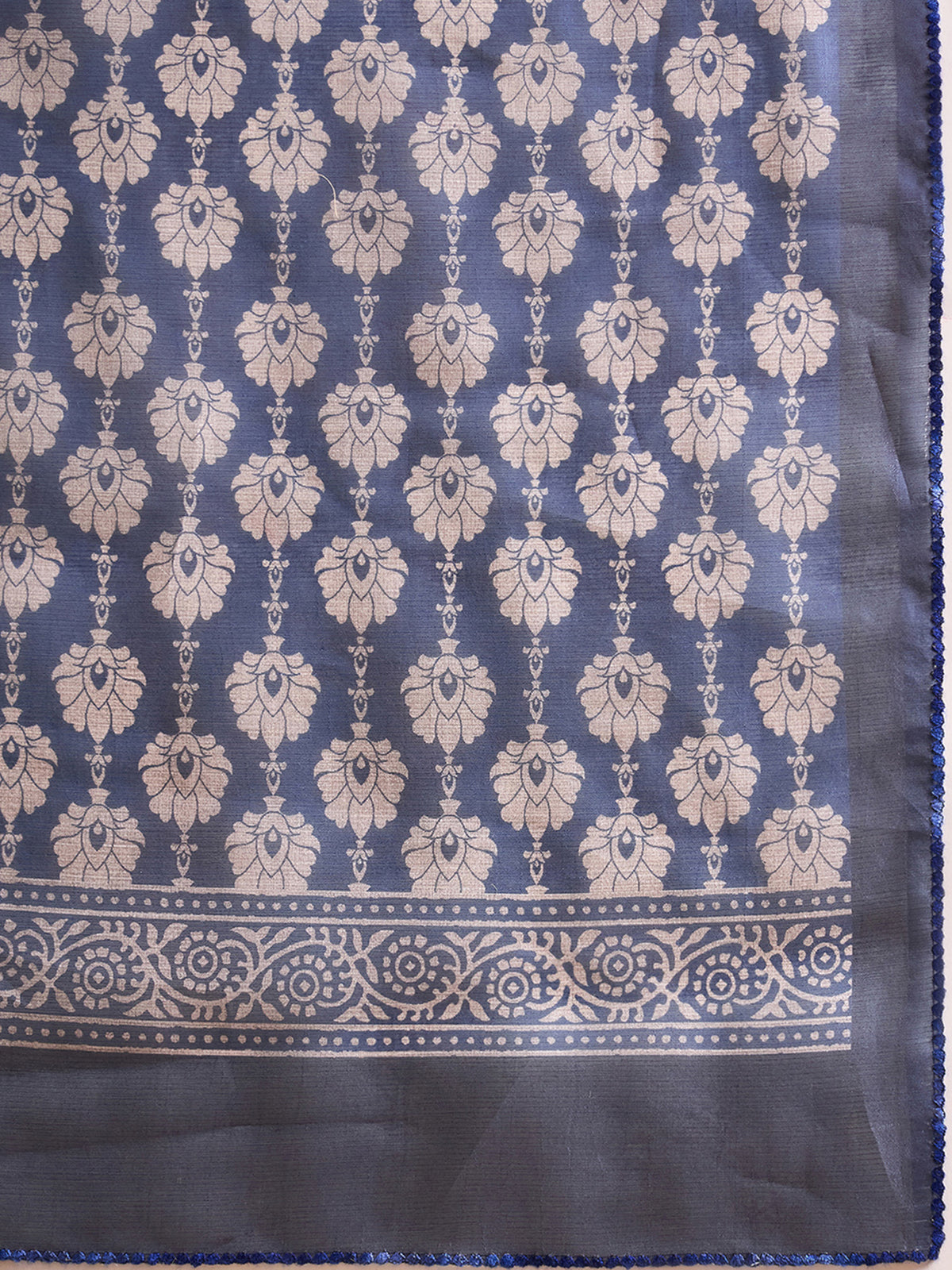 Indigo Silk Blend saree – detail view 5