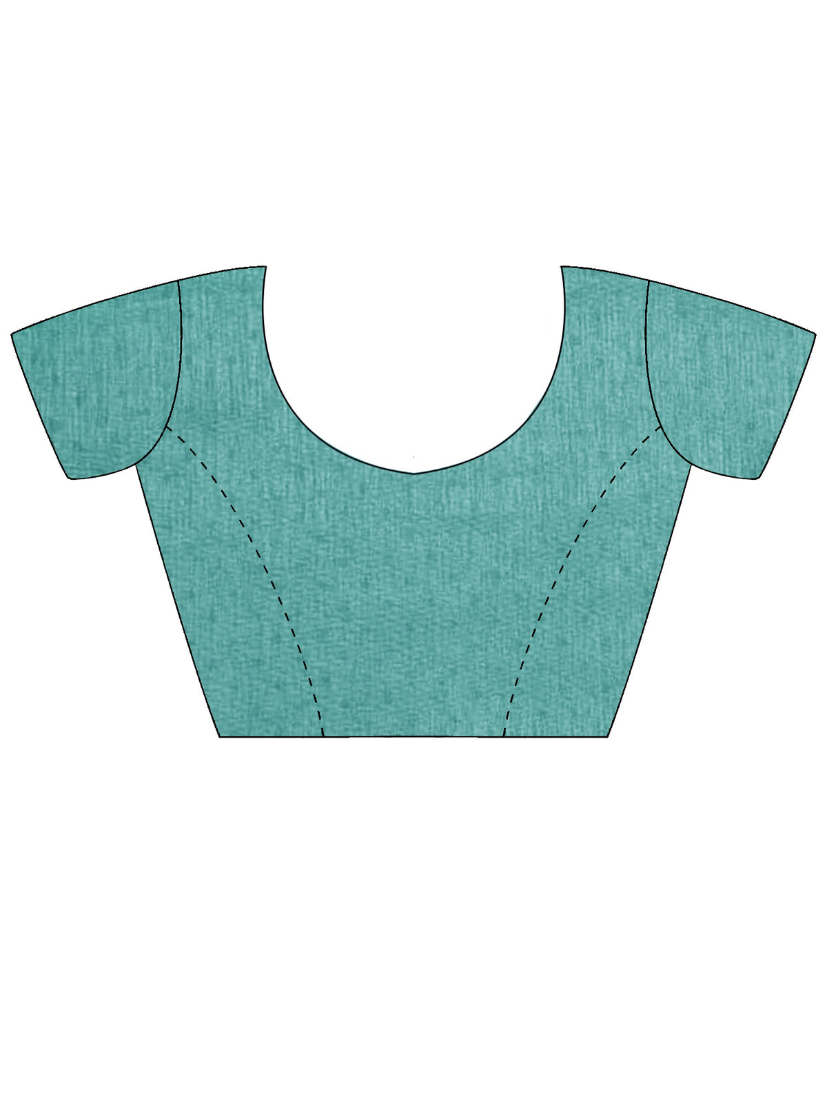 Unstitched turquoise bhagalpuri silk blouse piece with solid design