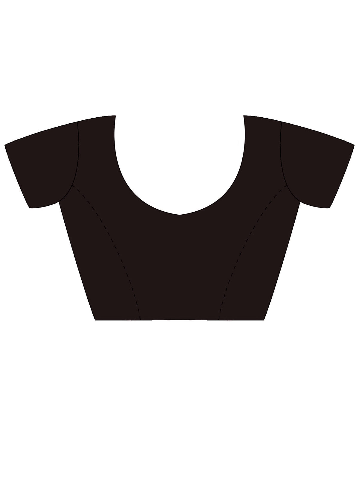 Unstitched black bhagalpuri silk blouse piece with solid design
