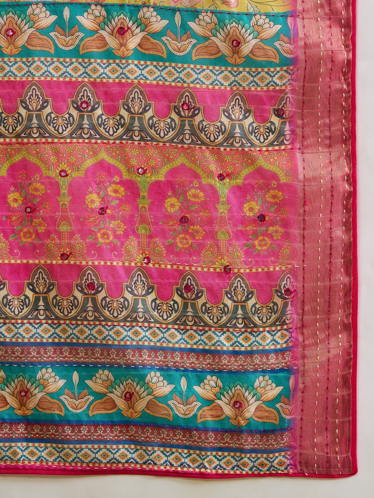 Yellow Tussar Silk saree – detail view 6