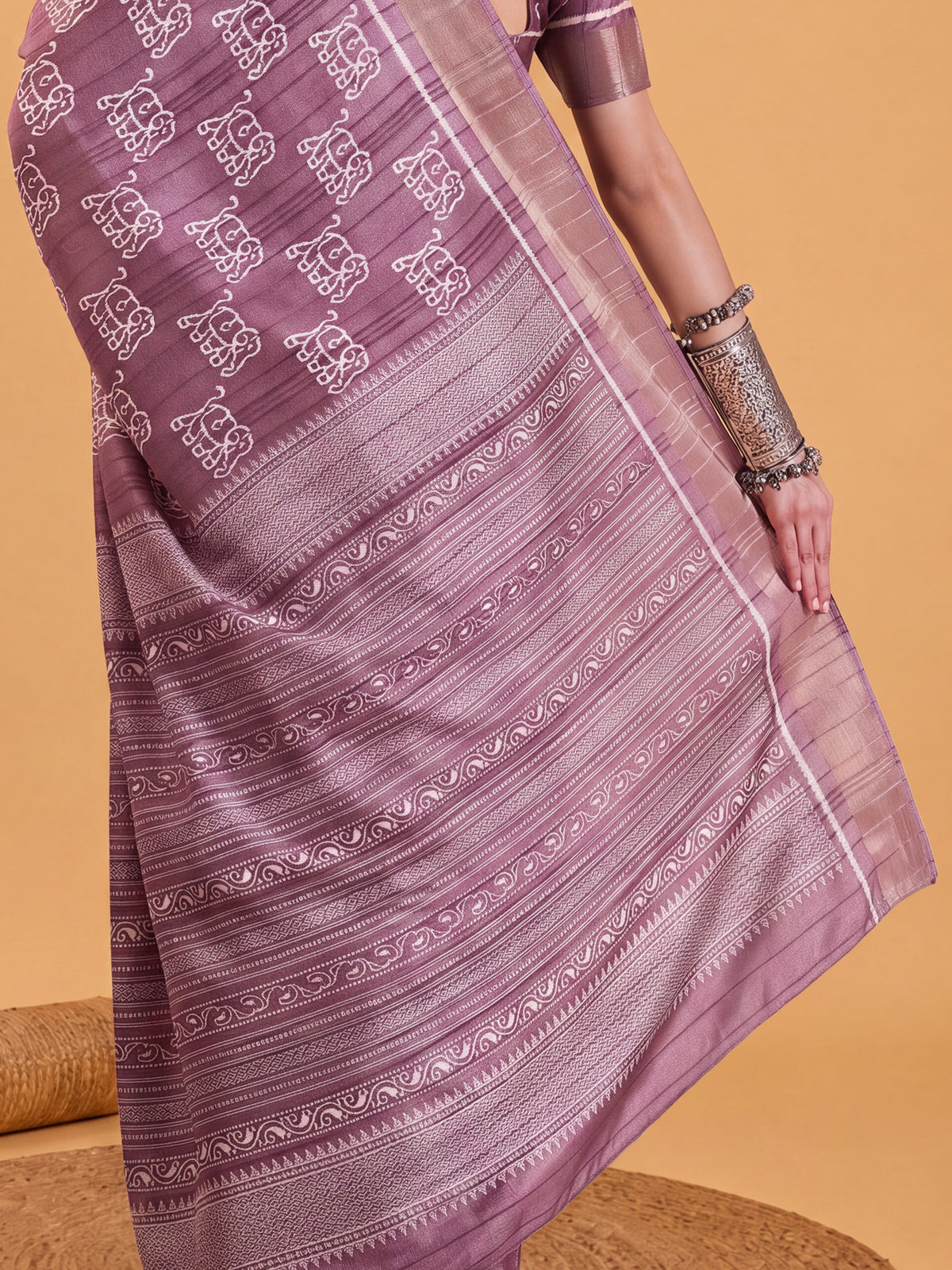 Mauve Silk Blend saree – detail view 5
