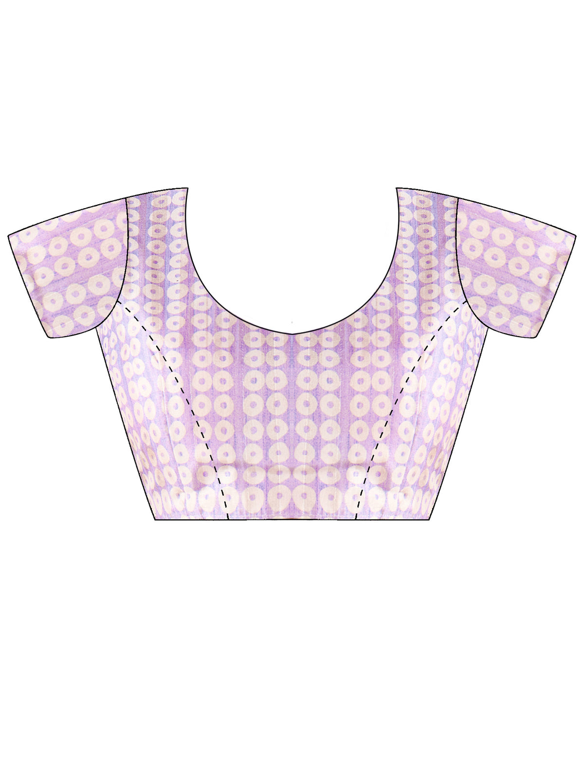 Unstitched lavender silk blend blouse piece with chevron design