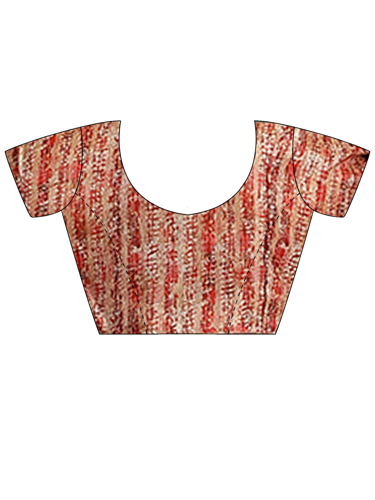 Unstitched rust cotton blend blouse piece with abstract design