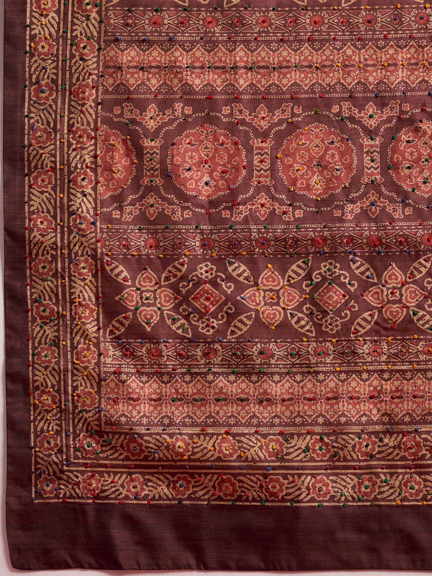 Maroon Silk Blend saree – detail view 5