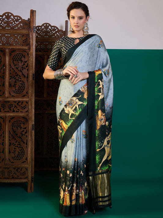 Sur-taal Designer Figure Print Saree