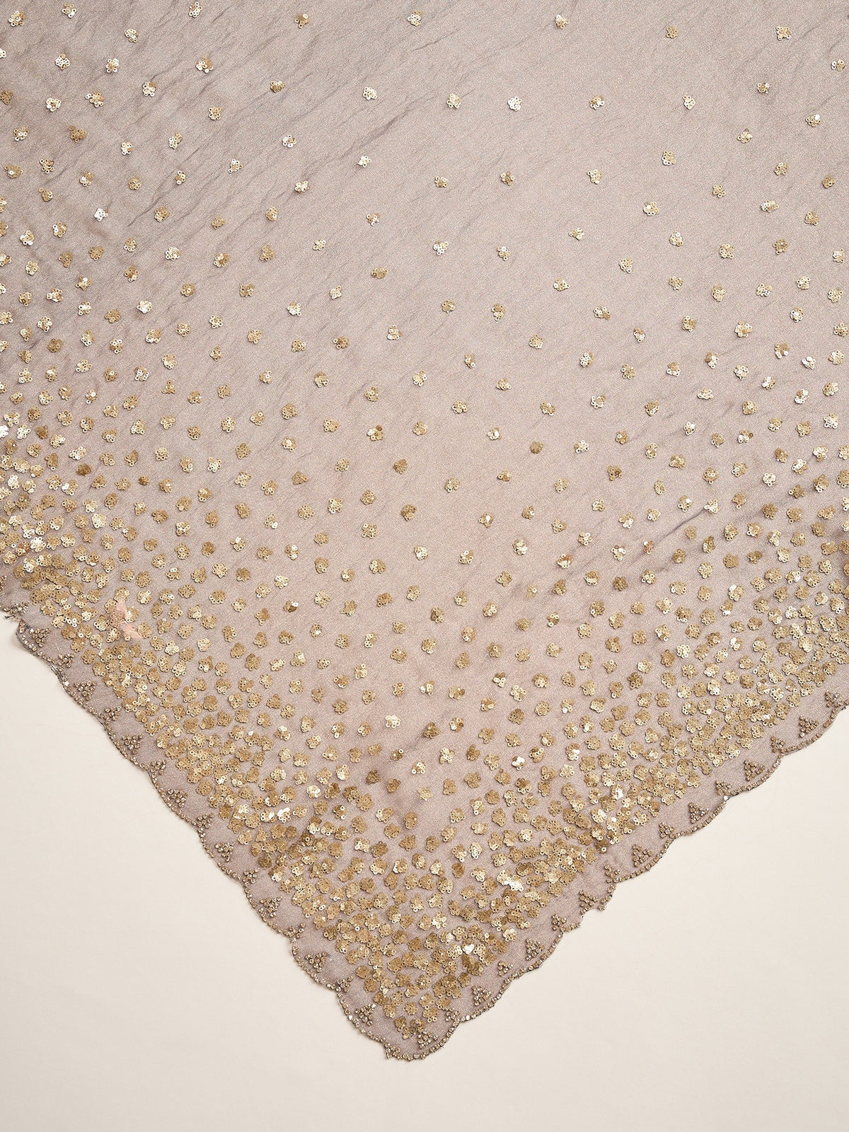 Charcoal Grey Organza saree – detail view 2
