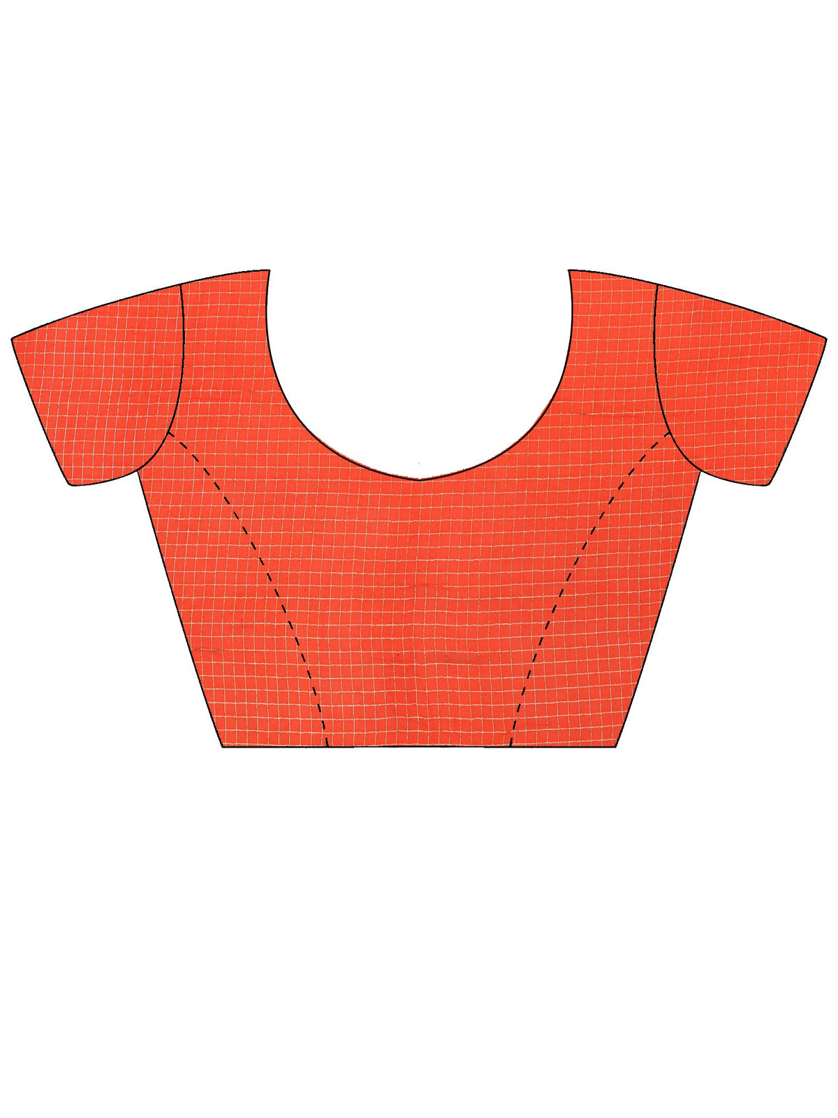 Orange Viscose saree – detail view 5
