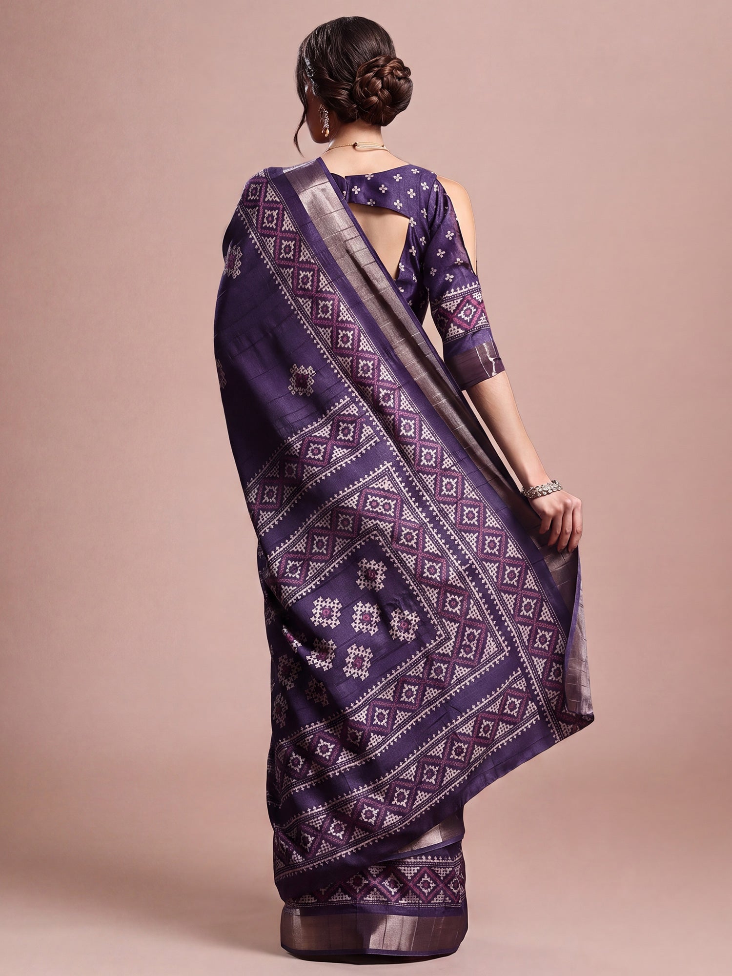 Purple Silk Blend saree – detail view 1