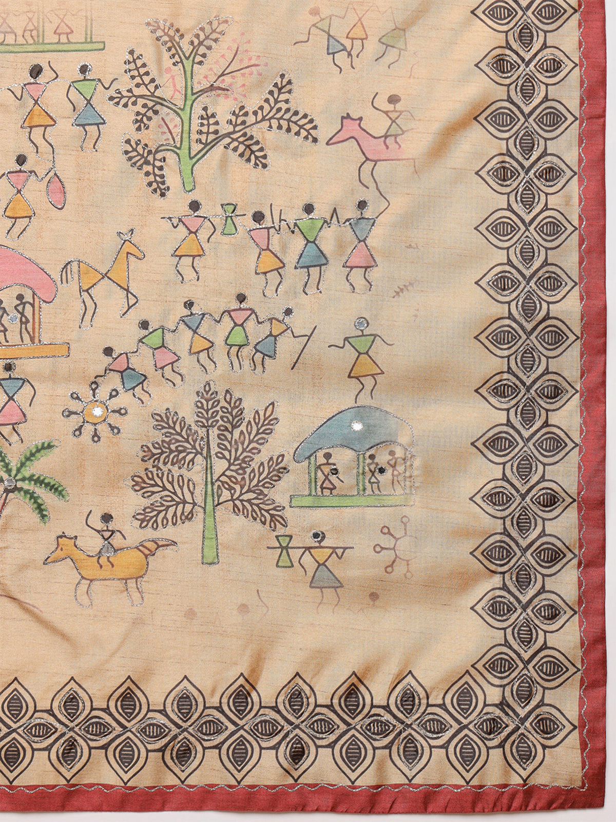 Rust Silk Blend saree – detail view 5