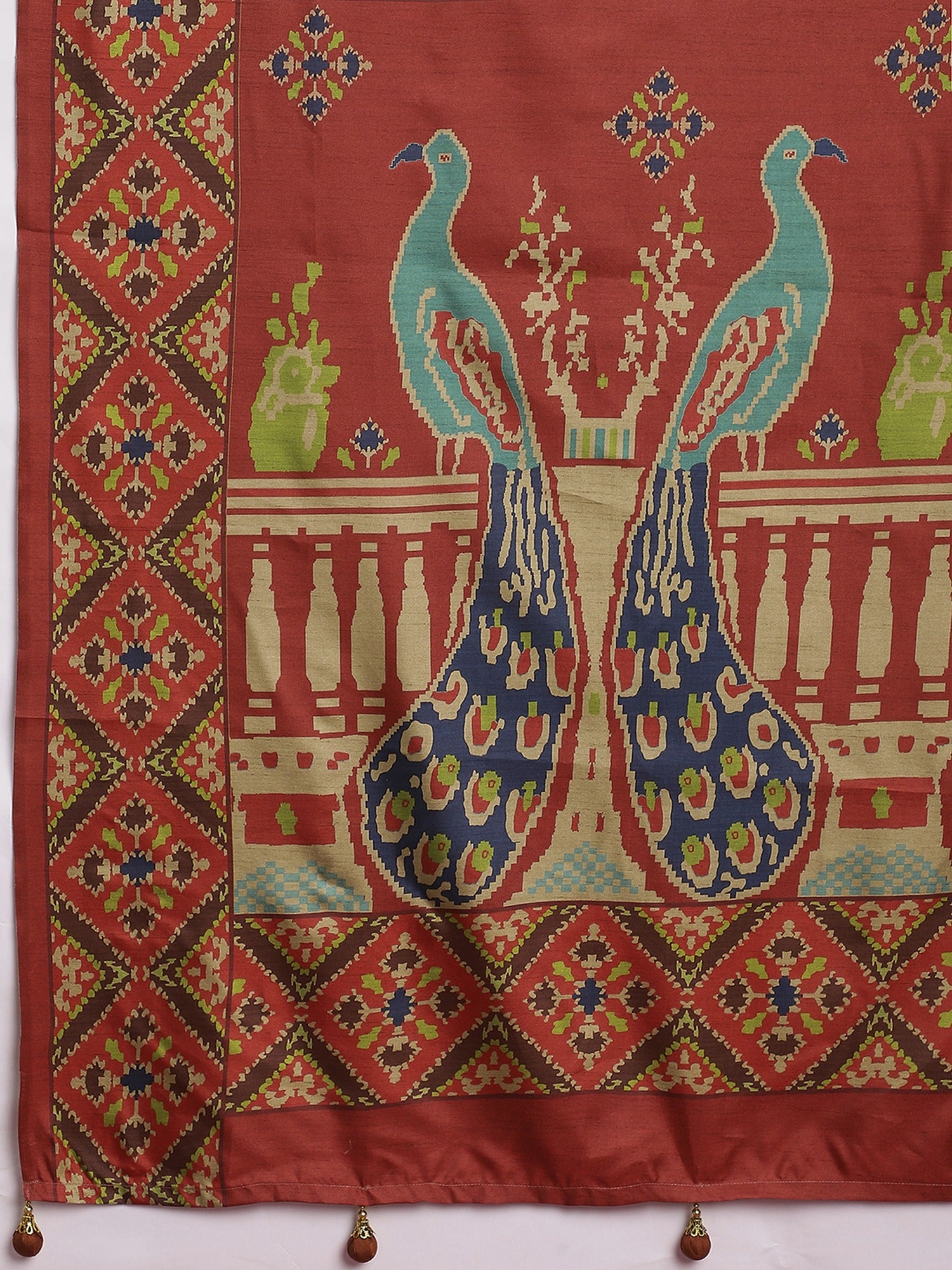 Green Silk Blend saree – detail view 5