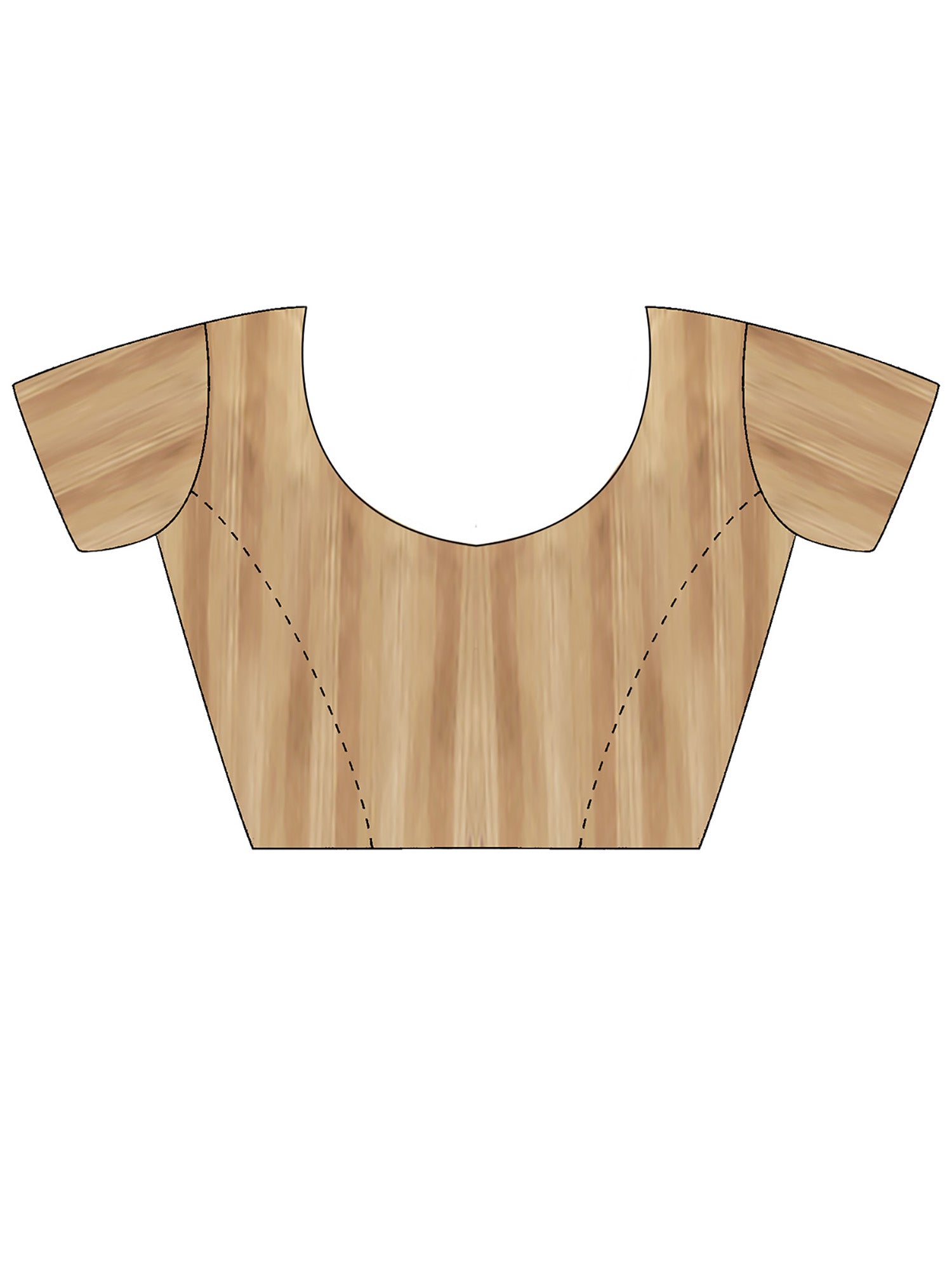 Unstitched beige silk blend blouse piece with striped design