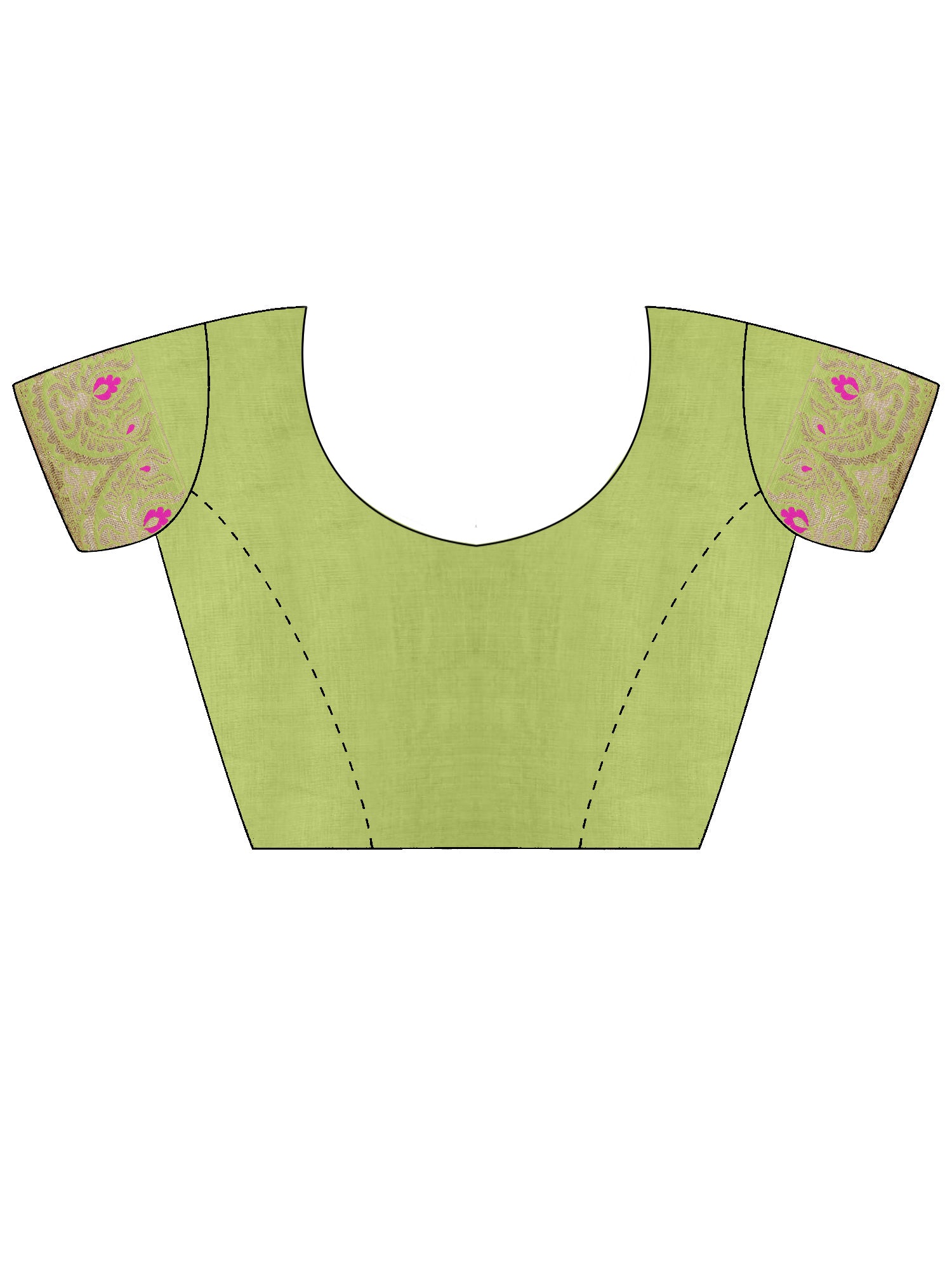 Unstitched sea green silk blend blouse piece with solid design
