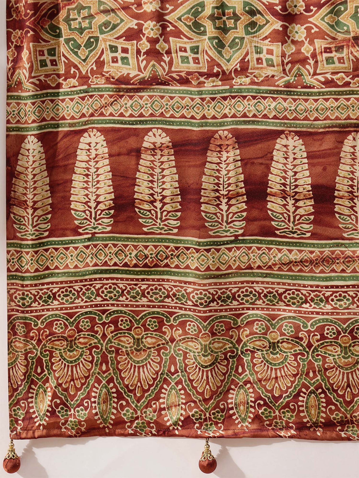 Rust Crepe saree – detail view 5