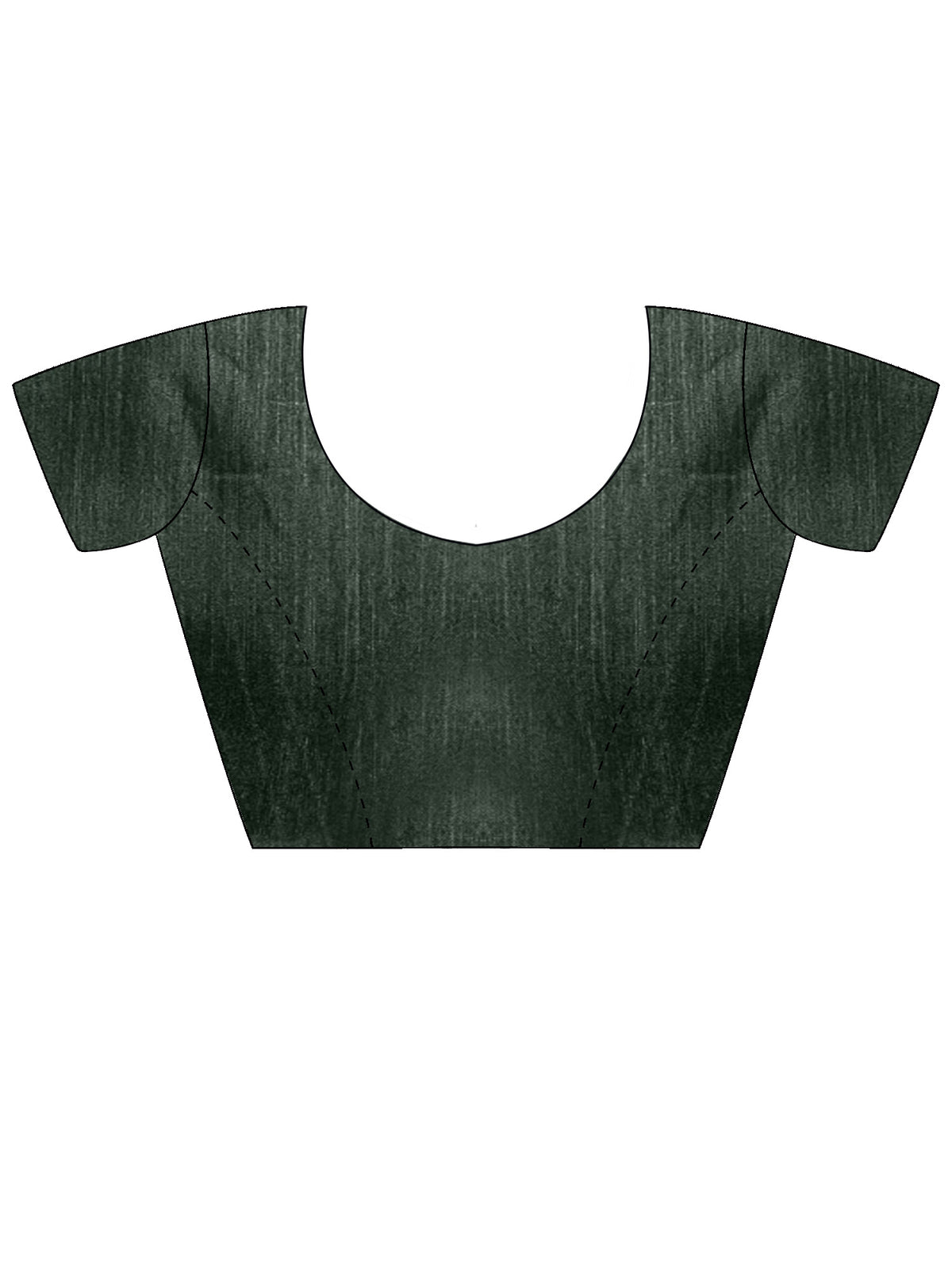 Unstitched dark green cotton blend blouse piece with solid design