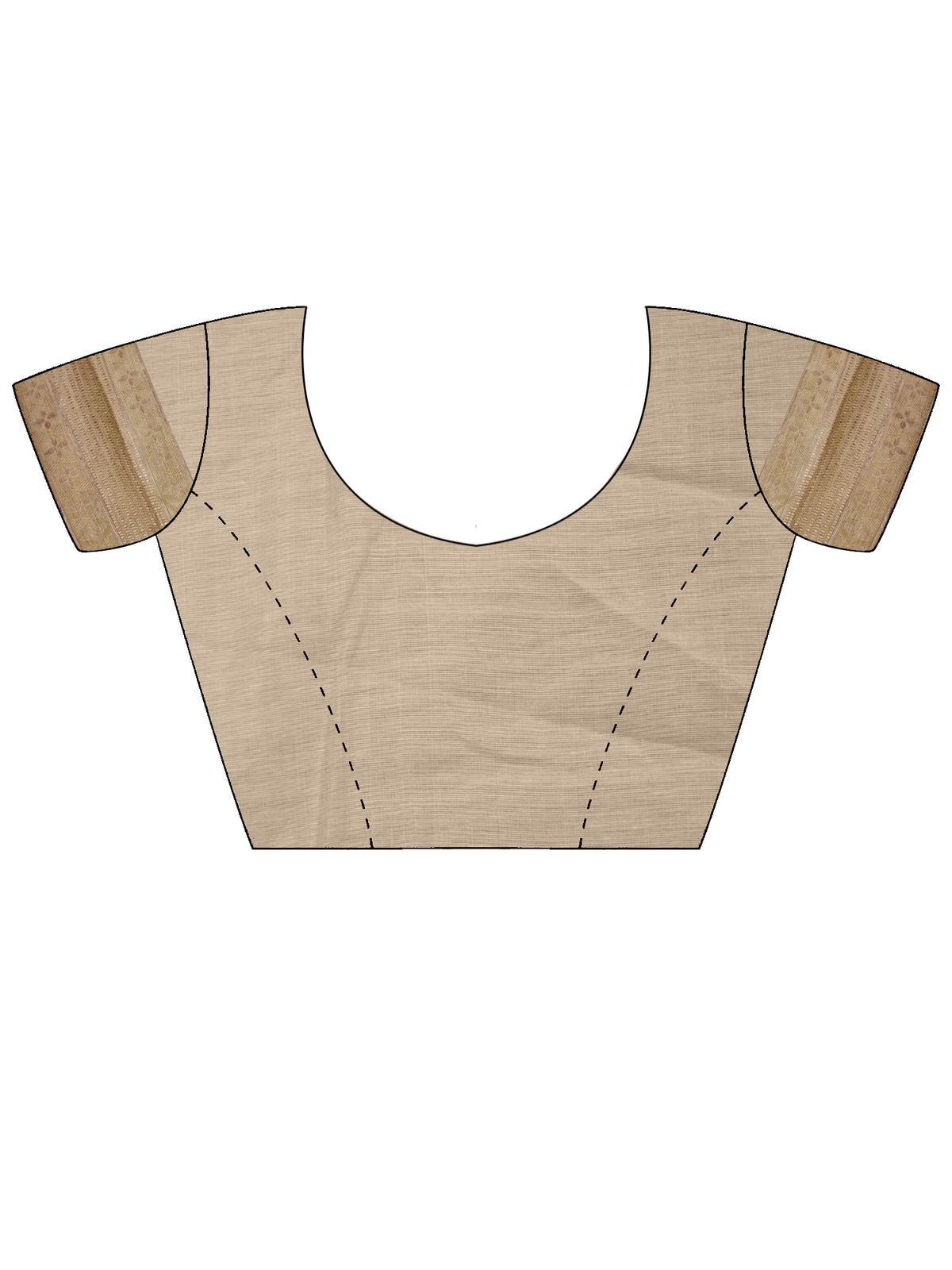 Unstitched cream silk blend blouse piece with woven design design