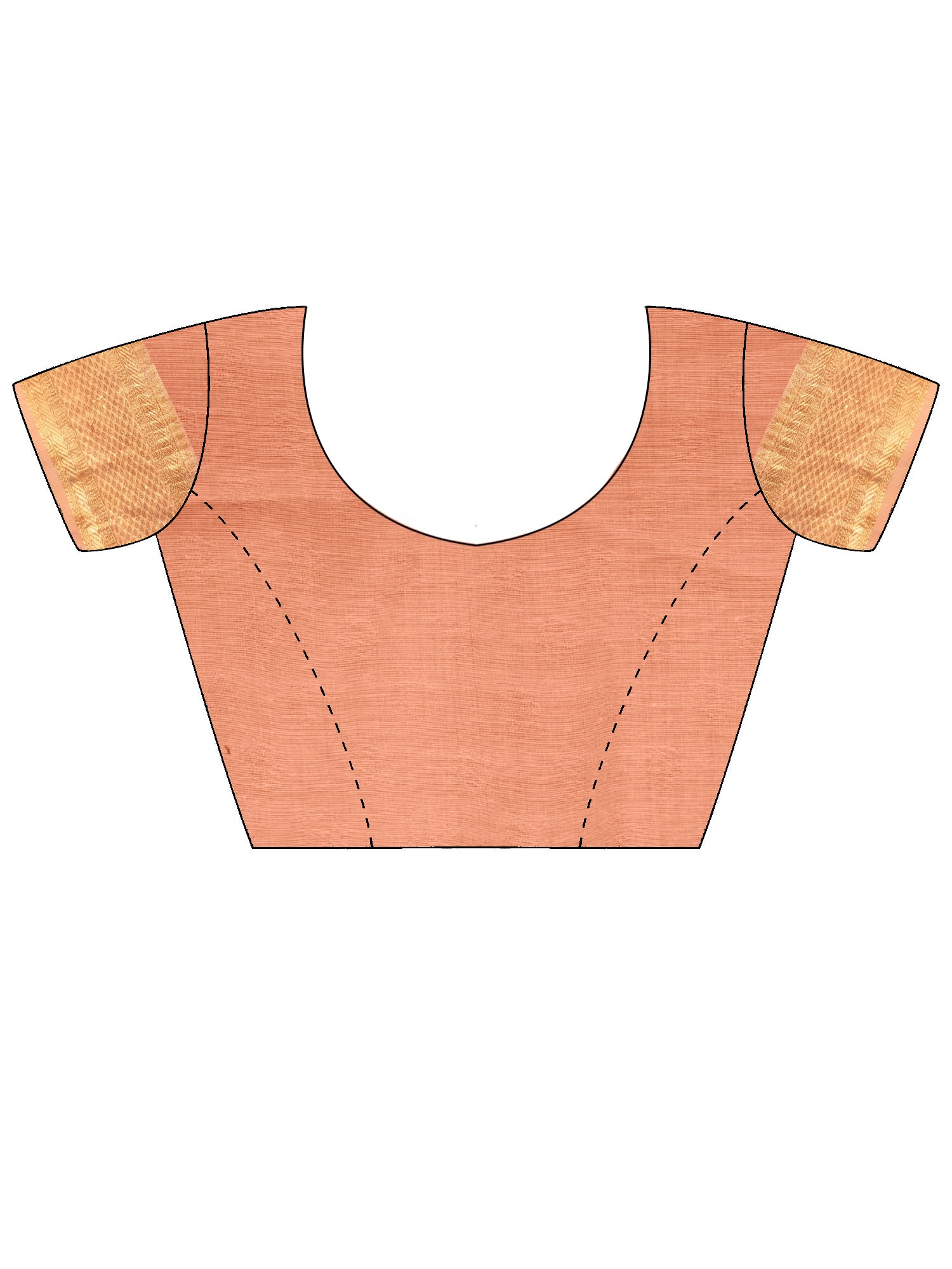 Unstitched orange silk blend blouse piece with woven design design