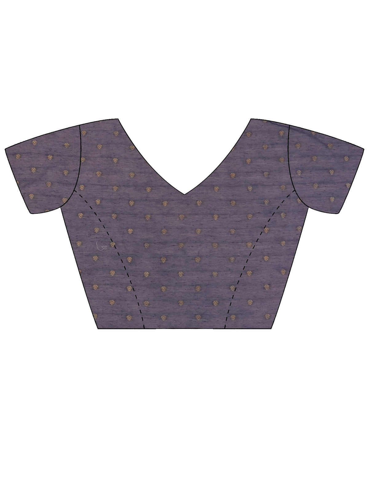 Unstitched navy blue silk blend blouse piece with zari butta design