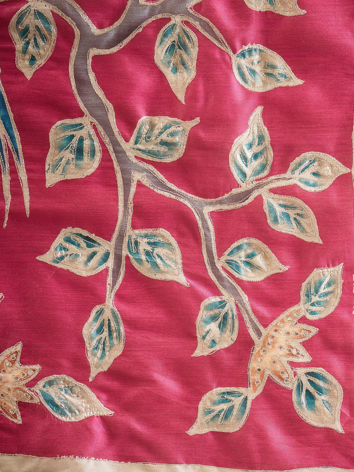 Pink art silk saree view 7