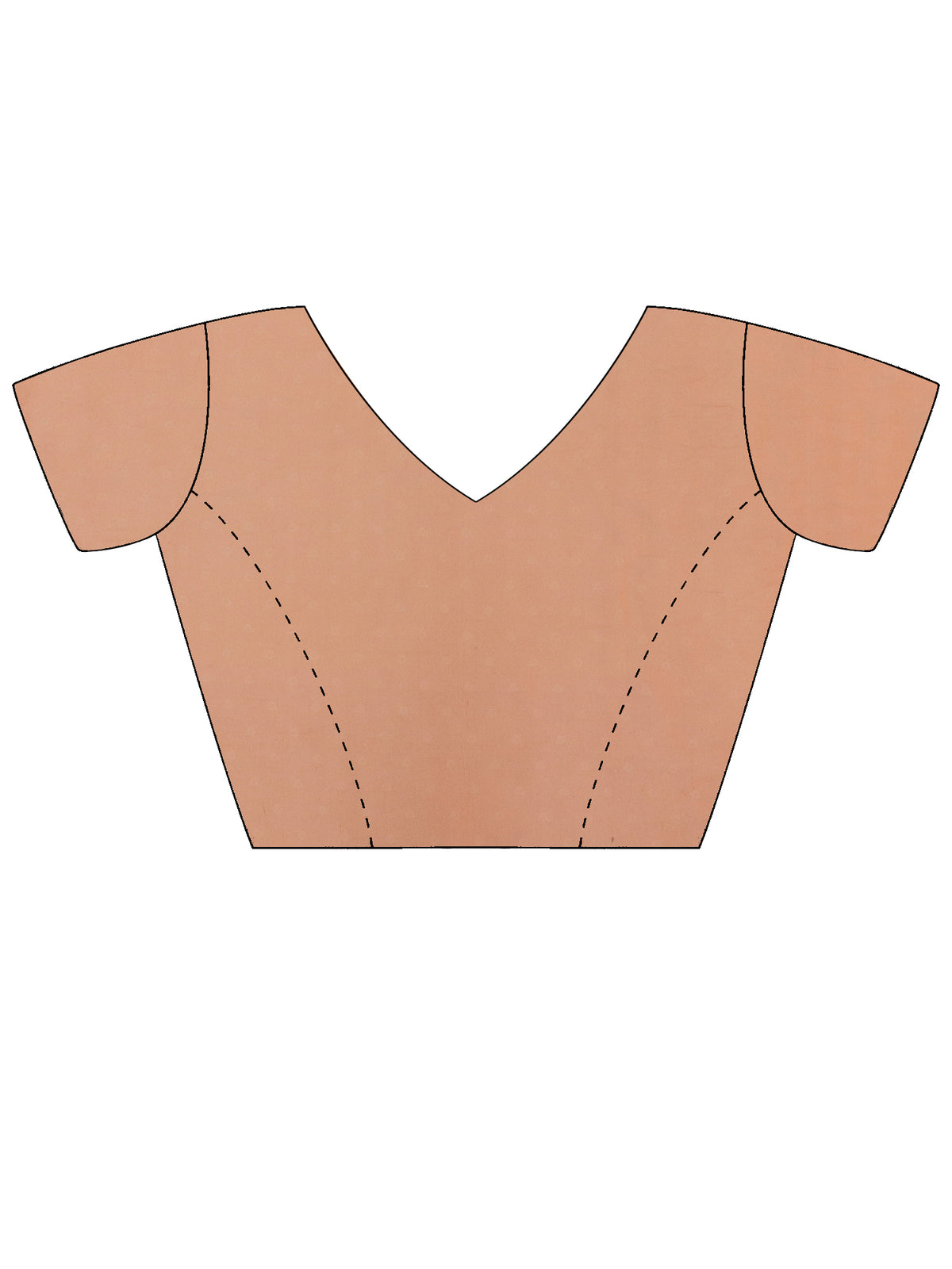 Unstitched peach silk blend blouse piece with ethnic motif design