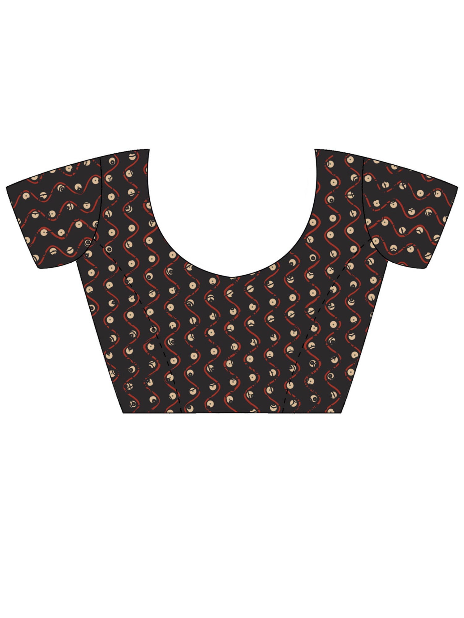 Unstitched olive silk blend blouse piece with batik design