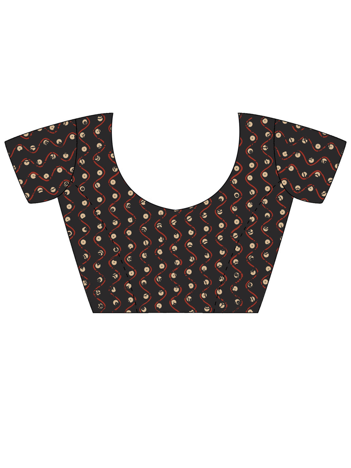 Unstitched olive silk blend blouse piece with batik design