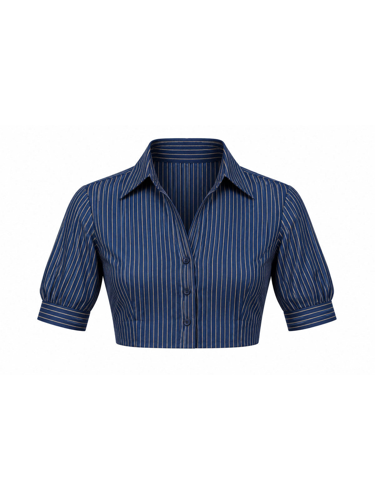 Unstitched blue crepe blouse piece with solid design