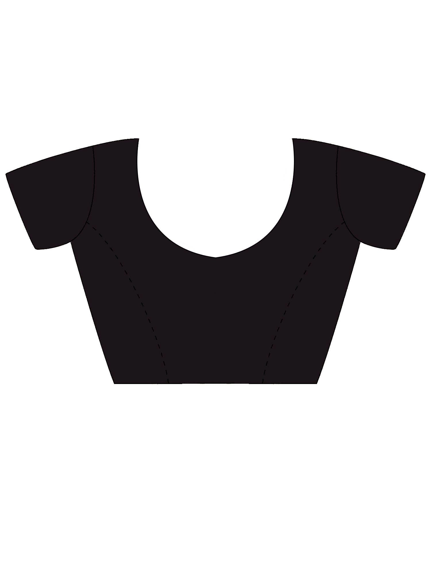 Unstitched black bhagalpuri silk blouse piece with solid design