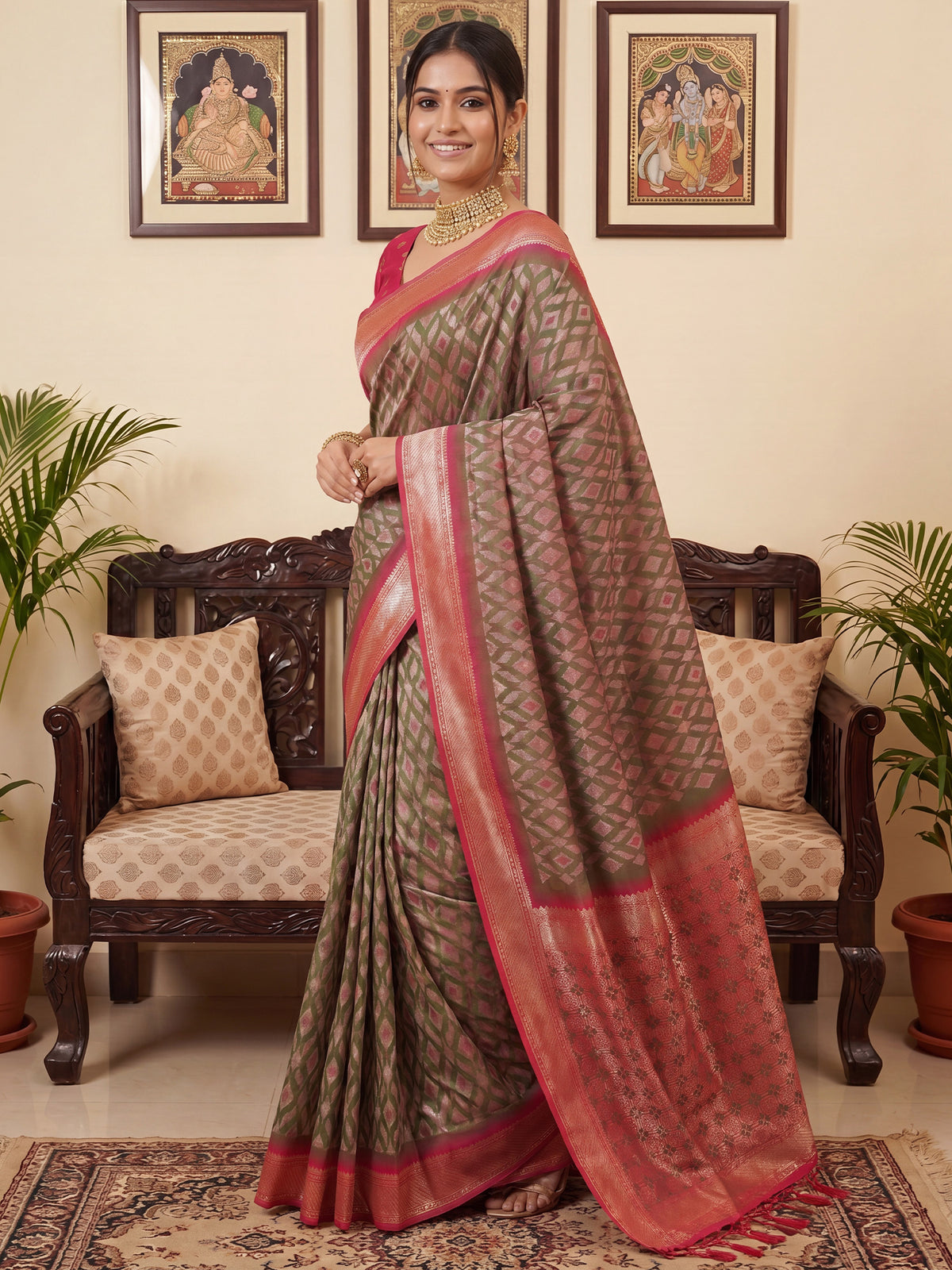 Light Green Silk Blend saree – detail view 2